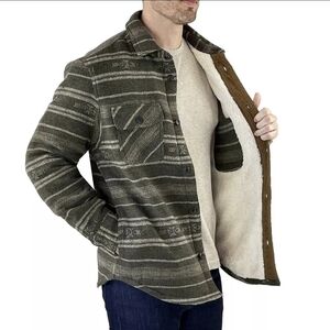 Jachs New York Premium Outdoor Sherpa Men's‎ Wool Shirt Jacket Coat Size XL